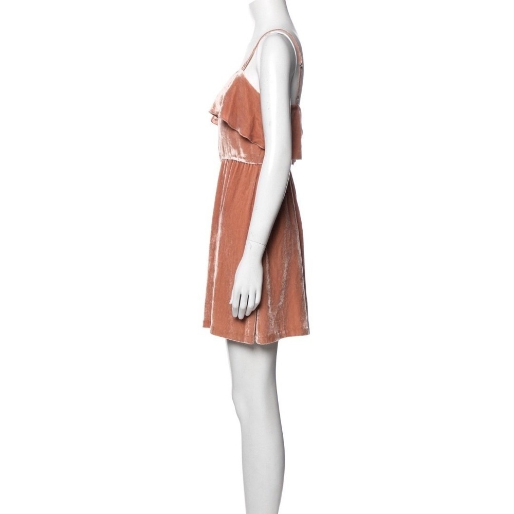 Alice + Olivia Alexis Ruffle Velvet Mini Dress Rose Tan Size XS Holiday NEW - Picture 9 of 14